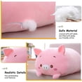 thumbnail image 3 of Almohada cilíndrica de peluche ZHAOCHENG de cerdo rosa de 8 pulgadas para niños 35,5 pul, 3 of 5