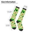 thumbnail image 5 of Balery Avocado Green Striped Printed Novelty Socks Men's Women's Crew Socks Sports Socks Knee High Socks Cotton Socks Quirky and Cool Socks, 5 of 9