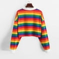 thumbnail image 4 of FAFWYP Womens Long Sleeve Tops Color Block Striped Tunics Blouses T Shirt Pullover Sweatshirt Crop Tee Top, 4 of 6