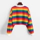 thumbnail image 4 of Pntutb - Sudadera con capucha de manga larga con botón de rayas de color para mujer Pntutb Pntutb-4198, 4 of 6