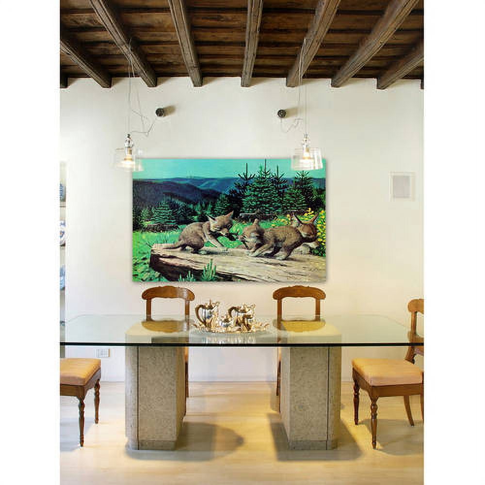 "Cubs at Play" Painting Print on Wrapped Canvas