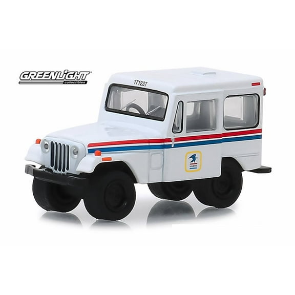 1971 Jeep DJ-5 United States Postal Service, White with Red and Blue - Greenlight 29997/48 - 1/64 scale Diecast Model Toy Car