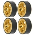 thumbnail image 2 of 4 llantas de plástico RC de 6 radios con neumáticos de goma para 1/10 RC Drift Car OnRoad Drifting Car (oro), 2 of 8
