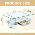thumbnail image 4 of Tcbosik Glass Coffee Table, 43.3 inch Accent Table with Storage, 2-Tier Center Table with Drawer and Shelf for Home Office, Living Room, Easy Assembly, White, 4 of 10
