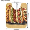 thumbnail image 4 of Dreamtimes Bathroom Rug Toiletry Mat Set Drawing Hot Dog Print, Soft Absorbent Bath Rug and U-Shaped Contour Toilet Rug, Non-Slip Bath Carpet Bath Mats for Bathroom 17.3"x13.4"+23.6"x15.7", 4 of 5