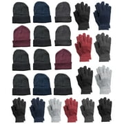 Yacht & Smith Winter Beanies Wholesale Bulk Cold Weather Adult Unisex Hat & Gloves