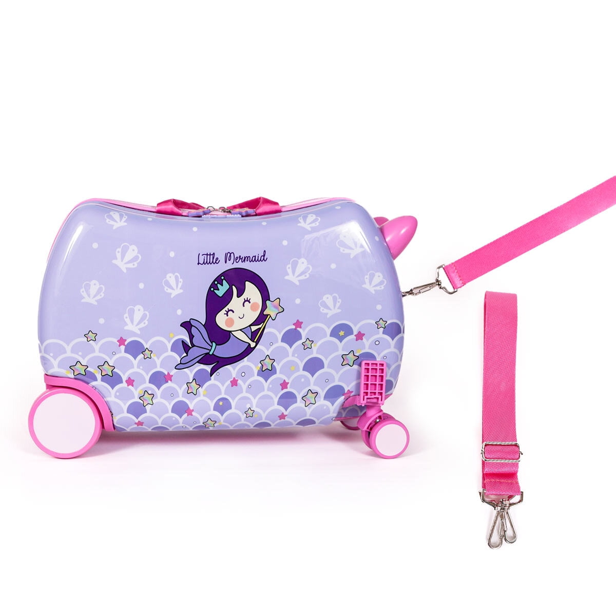 Milk&Moo 9.80" Rideable Kids Suitcase, Purple
