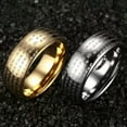 thumbnail image 2 of GKNET Minimalist Tungsten Steel Laser Buddhist Scripture Heart Path Rings Size 6-13, 2 of 9