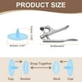 thumbnail image 2 of Uxcell Plastic Snaps Fasteners with Snap Pliers, 150 Set T5 Round Resin No-Sew Button Snap Fasteners Kit Light Blue, 2 of 7