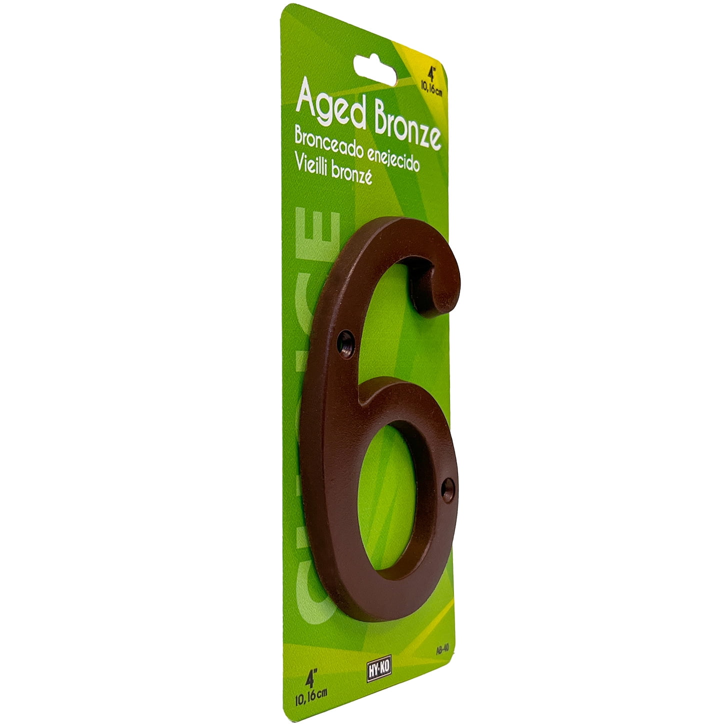 HY-KO 4" Aged Bronze Metal House Number 6