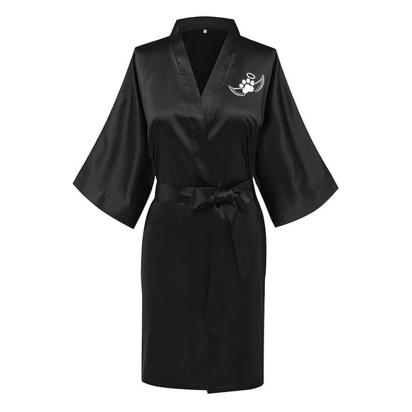 TIMIFIS Women's Short Silky Robes Bridesmaid Bride Party Satin Robes Sleepwear Plus Size Wedding Bridal Party Loungewear Dressing Gowns with 3/4 Sleeve - Spring/Summer