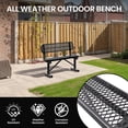 thumbnail image 2 of AwayHome 4ft Heavy Duty Mesh Metal Outdoor Park Bench with Backrest & Steel Frame,Black, 2 of 8