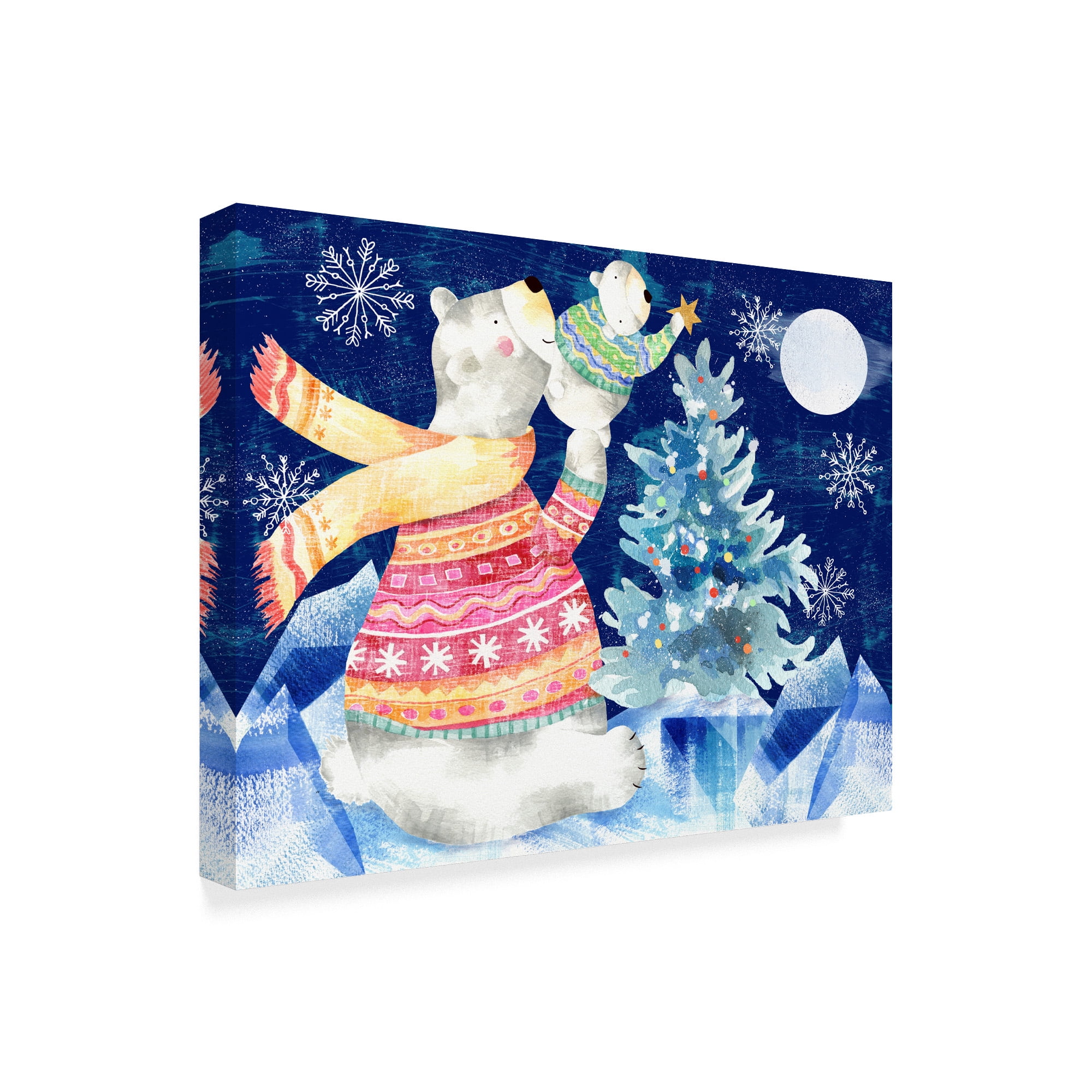 Trademark Fine Art 'Polar Bear Xmas' Canvas Art by Lisa Powell Braun