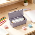 thumbnail image 5 of Beautynvta Pencil Box, Plastic Pencil Case Crayon Box, Portable Pencil Organizer, Plastic Containers with Lid, Stackable Storage Boxes for Stationery, Office Supplies, 7.48"x3.74"x2.36", Purple, 5 of 6