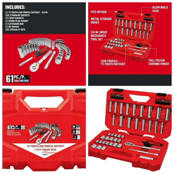 3/8 Inch Drive, 61 Piece