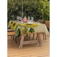 thumbnail image 3 of Outdoor Tablecloth with Umbrella Hole for Patio/Picnic/Party/Camping, Sunflowers Waterproof Table Cloth Rectangle Table Cover Washable, Retro Spring Botanical Blossom Flowers Bees (52"x 70"), 3 of 8