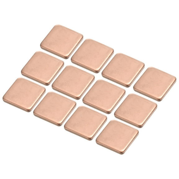 Uxcell Heatsink Copper Pad Shim 15mm x 15mm x 2mm Thermal Conductive Heat Sink for Electronic Chip Cooling Pack of 12