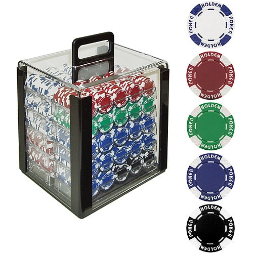 Trademark Poker 1000 11.5 Gram Holdem Poker Chip Set with Acrylic