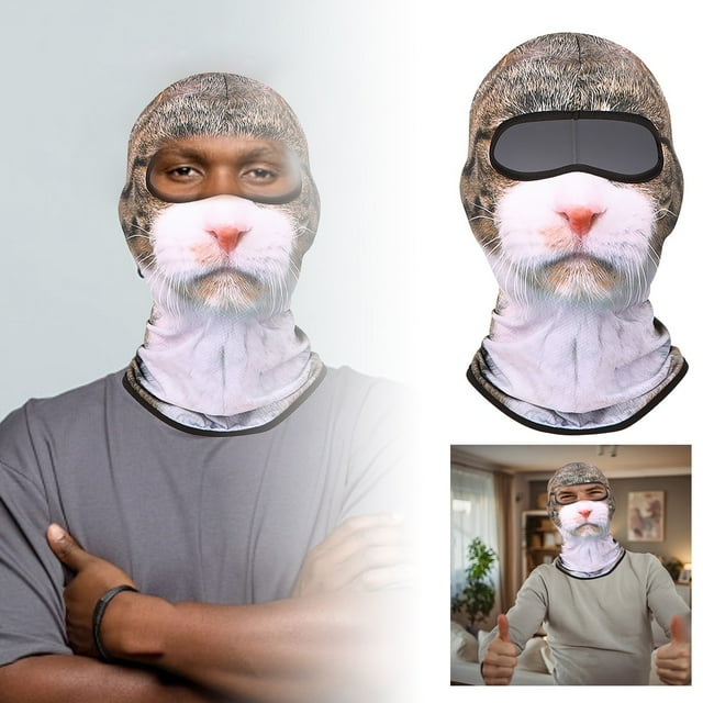 WIFKLSIIPG Visage de Cyclisme pour Hommes – Couvre-Chef Imprimé 3D Glacé pour Activités Extérieures et Plage