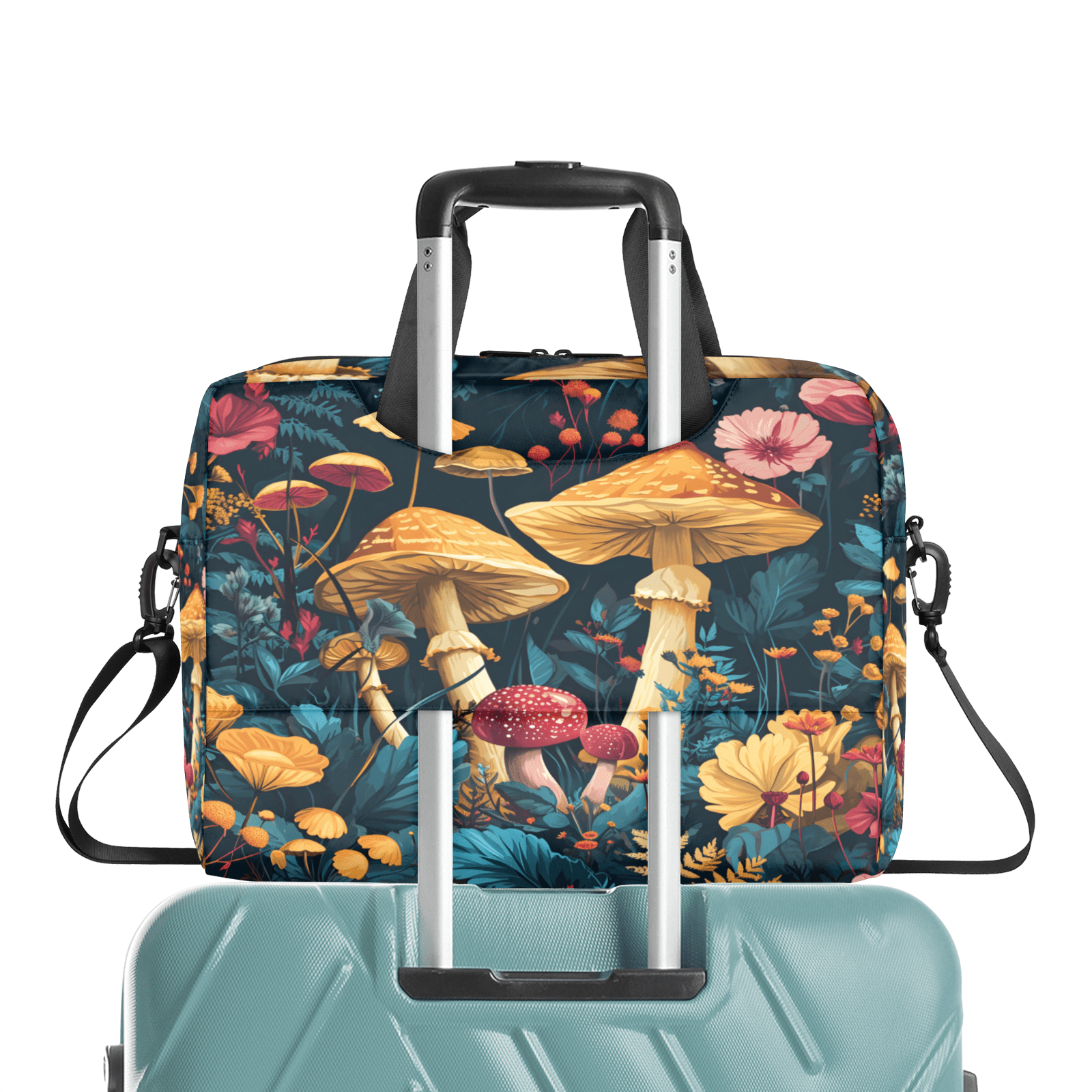 Herdesigns Mushroom Laptop Bag for Women Men, Computer Case Briefcase Messenger Bags, 15-15.6 inch Laptop Sleeve Shoulder Bag