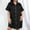 Black, variant on Satin Nightgowns For Women Plus Size Button Down Sleepshirt Short Sleeve Nightshirt Womens Home Wear Nightgown Black XXL