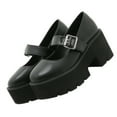 thumbnail image 4 of TUIBELYN 1 Pair of Sweet Style Shoes Student Shoes Fashion Round-toe Footwear (Black), 4 of 8