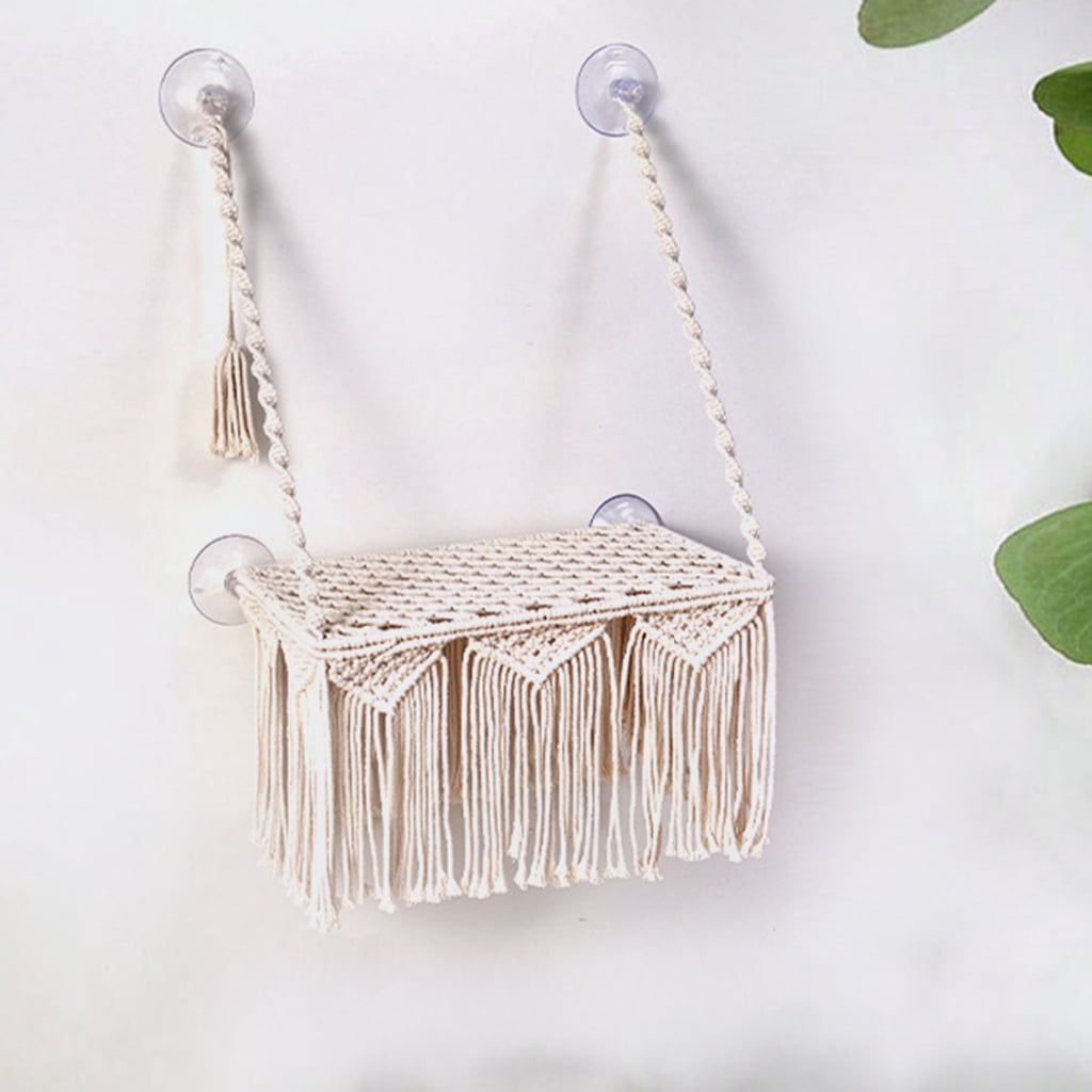 NEXAVKPR Cats Hammock Tassel Hanging Bed Small Cats Window Perch Sunbath-Bed Pet Supplies