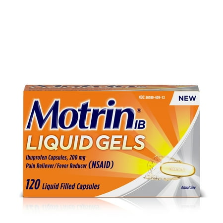 Motrin IB Liquid Gels, Ibuprofen 200mg, Pain & Fever Relief, 120