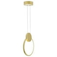 thumbnail image 4 of CWI Lighting Pulley 10 in LED Satin Gold Mini Pendant, 4 of 6