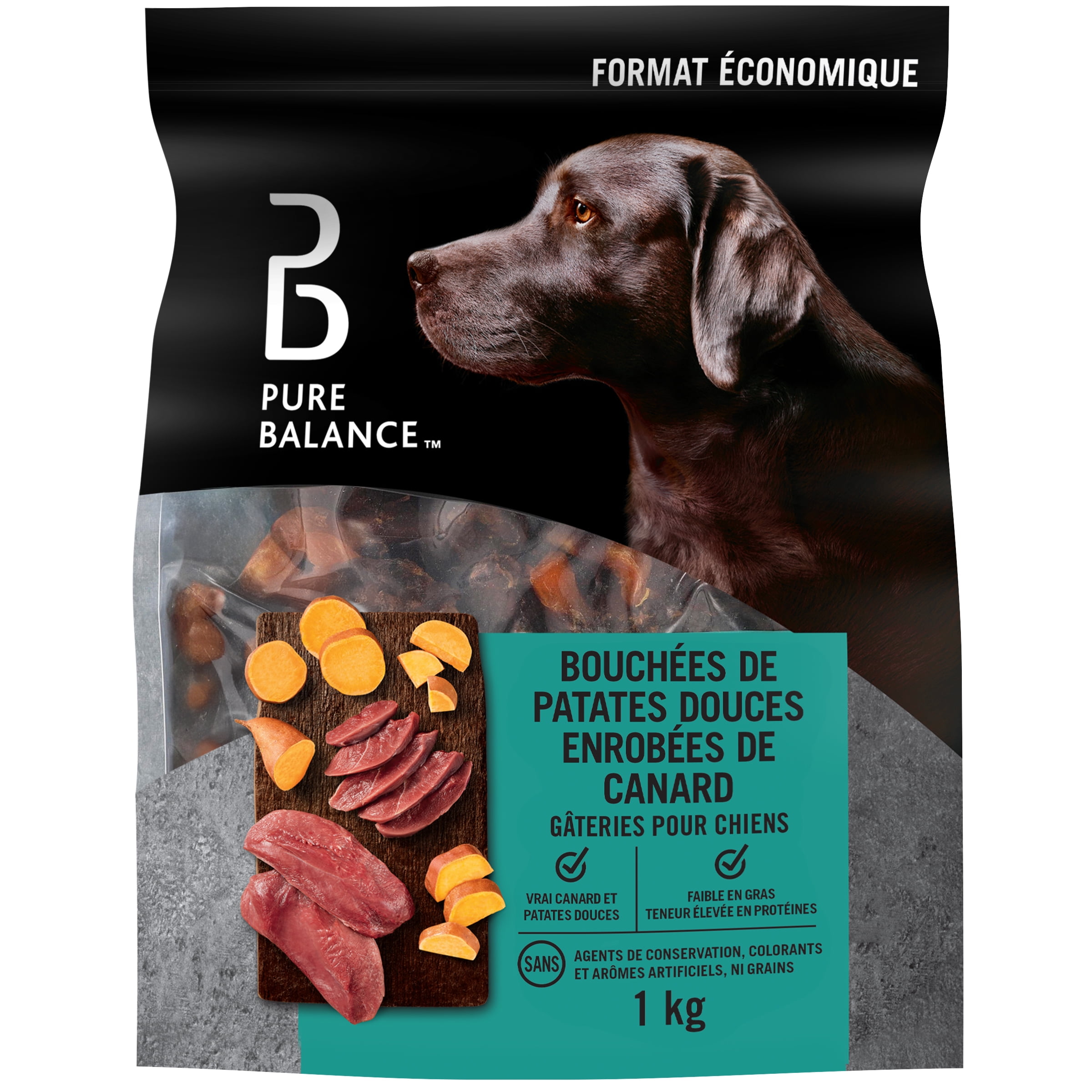 Gâteries pour chiens Bouchées de patates douces enrobées de canard Pure Balance 1 kg