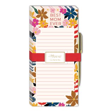 Lady Jayne - Magnetic List Pad w/ Gold Pen - "Best Mom Ever"