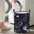 thumbnail image 5 of Rateoe Galaxy2 Pattern Round Laundry Hamper Basket, Tall Hamper Basket for Blanket Storage, Nursery Clothes Hamper for Laundry in Bedroom and College Dorm-Small, 5 of 6