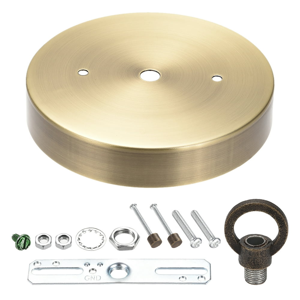 Ceiling Canopy Light Kit Pendant Lighting Plate with Loop 51/8 Inch Antique Brass 3Pcs