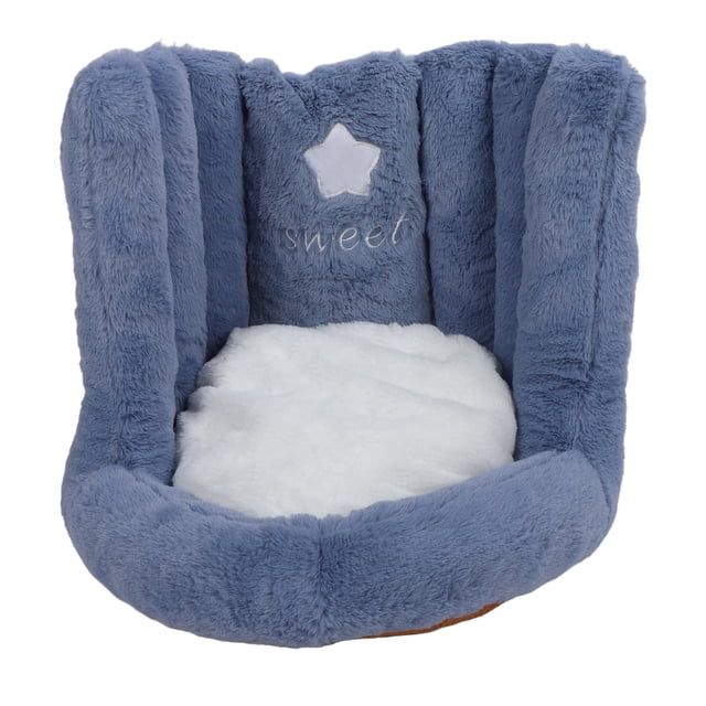Floor Chair with Back Support Chair Cushion Anti Slip Cute Soft Comfort Velvet Floor Pillow Seating for Office Kids Blue