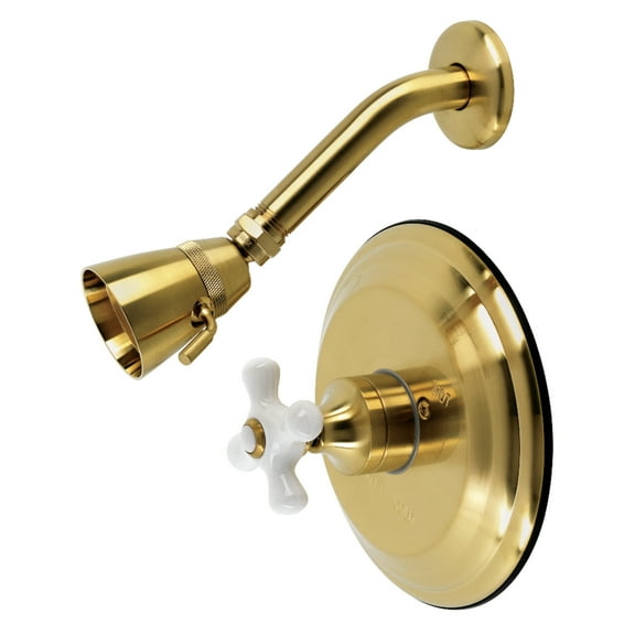 Kingston Brass KB3637PXTSO Restoration Single-Handle Pressure Balanced Shower Faucet, Trim Only, Brushed Brass