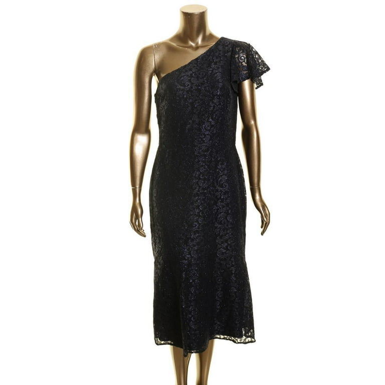 navy blue dress for baby girl Lauren Ralph Lauren Cateema Asymmetric Neck Long Sleeve Gown main image 0