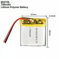 thumbnail image 1 of 3.7V 750mAh Li-Ion Battery 652728 Lithium Polymer Rechargeable Battery, 1 of 6