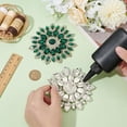 thumbnail image 2 of 2 PCS Flower-Shaped Rhinestone Applique 4.4inch Sea Green Flatback Rhinestones Beaded Patch Embellishments Sew on Clothing Applique for Bridal Brooches Button Clothes Decoration, 2 of 8