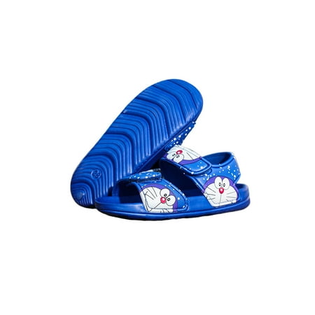 

Fangasis Boys Girls Casual Shoes Beach Sandal Summer Flat Sandals Children Water Shoe Sports Non-Slip Slip On Royal Blue Doraemon 13C