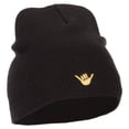 thumbnail image 4 of Mini Hang Loose Embroidered Short Beanie - Black OSFM, 4 of 5