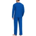 thumbnail image 4 of YNGKMEA Mens Pajamas Elastic Waist Two Piece Sets Winter Pajamas Sleepwear Comfy Long Sleeve Casual Pjs with Pockets Royal Blue L, 4 of 6