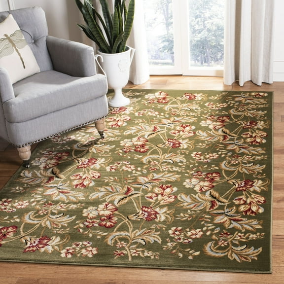 SAFAVIEH Lyndhurst Clara Floral Area Rug, Sage, 9' x 12'