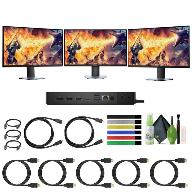 Dell S-Series 27 Pouces S2721DGF Moniteur de Jeu 1440P QHD 2560 x 1440 à 165Hz Résolution 16:9 1Ms Temps de Réponse, Bundle avec 3x Moniteurs d'Ordinateur + Thunderbolt Station d'Accueil WD22TB4 et Plus