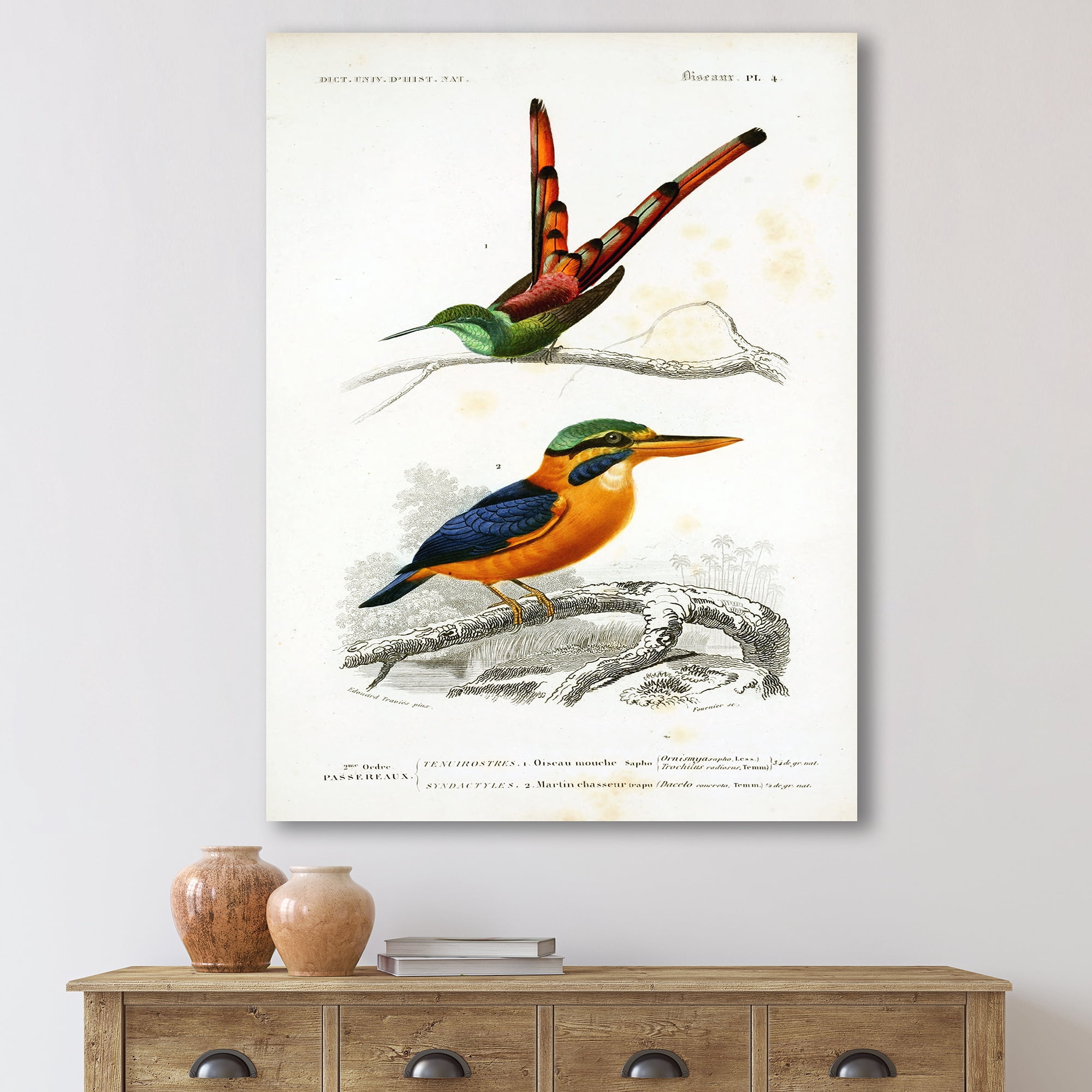 Designart ' Ancient Bird I ' Traditional Canvas Wall Art Print