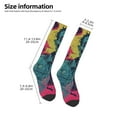 thumbnail image 2 of Gaeub Neon Zombie Skull Printed Design Socks Stretchy High Tube Socks for Men Women Teens , Softball Soccer Socks for Hiking, Sport, 2 of 6