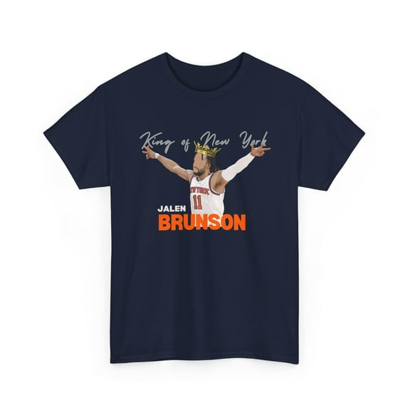 Jalen Brunson King of New York GOAT for basketball fans Unisex Cotton Tee