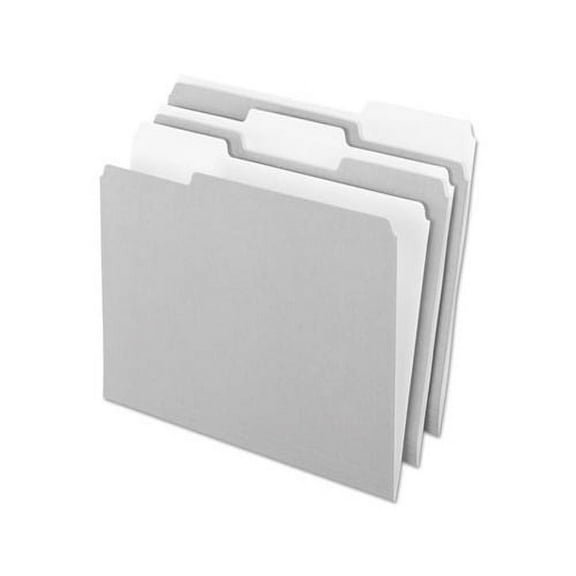 Interior File Folders 1/3-Cut Tabs, Letter Size, Gray, 100/Box