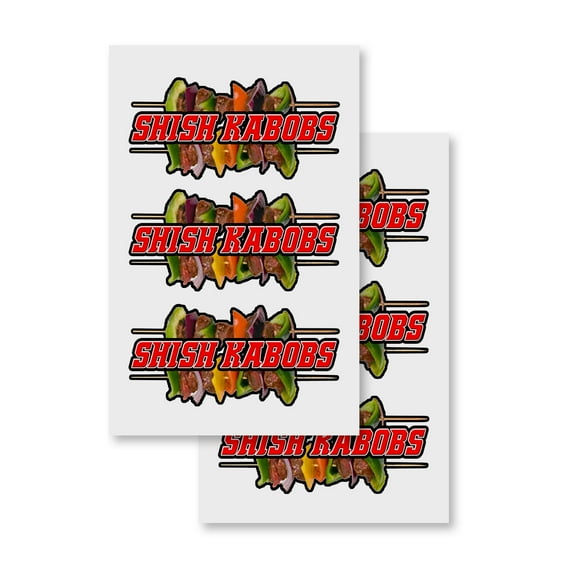 Shish Kabobs (2-PACK) 24" x 36" Vinyl Decals | Sign Insert Peel & Stick Decals Stickers Window Signs