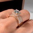 thumbnail image 4 of EOEMY Fashion Rose Gold Plated Ring Women Cubic Zircon Wedding Jewelry Sz 6-10-6, 4 of 5