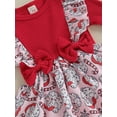 thumbnail image 3 of vera natura Baby Girls 2Pcs Christmas Outfits Ruffle Long Sleeve Skirt Romper with Headband Set Clothes, 3 of 10